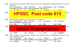 HPSSC//Post code 615//Junior Draughtsman// # hpssc previous year question paper #hpssc