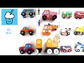 Wooden Plastic Brick Vehicles Cars collection taxi police car  fire engine ambulance