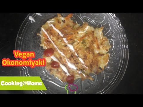 Okonomiyaki Recipe Vegetarian Healthy Japanese street Food.