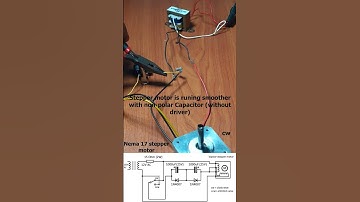 Run stepper motor with non-polarized capacitor without driver #shorts