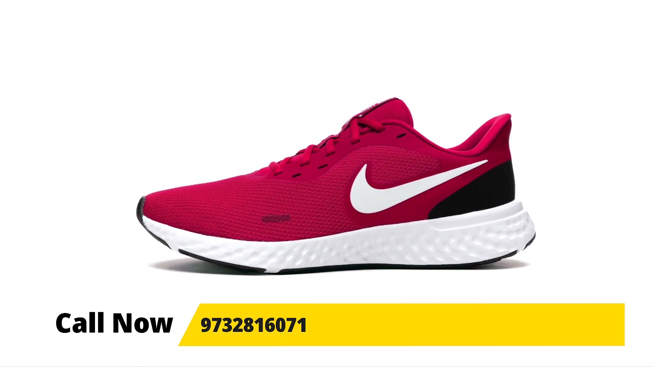 NEW Nike Revolution 5 (GS) Red White Black Gym Running Shoes