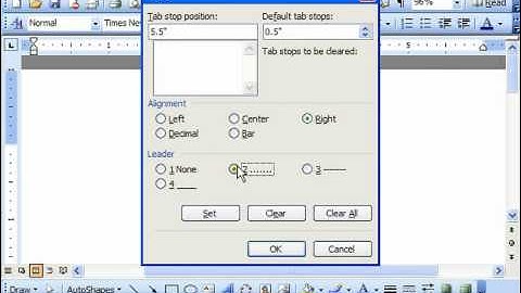 Word 2003 Tutorial Adding Leader Tabs Microsoft Office Training Lesson 11.3