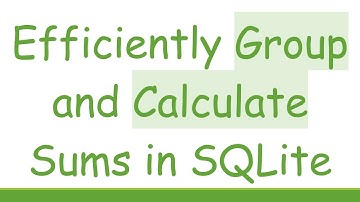 Efficiently Group and Calculate Sums in SQLite