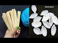 3 Amazing home decor ideas using ice cream sticks and plastic spoons - Best out of waste - DIY Craft