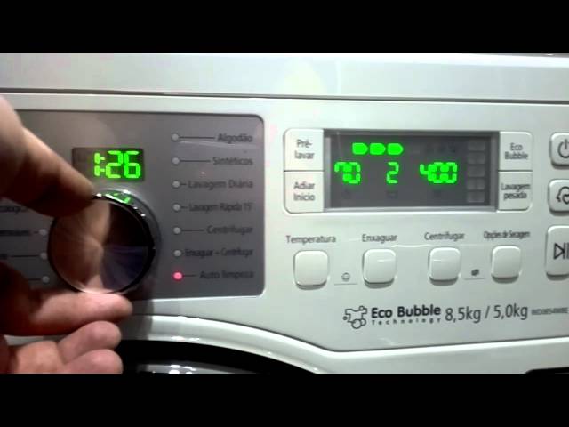 Lava e seca Samsung Eco Bubble 8,5kg branca (WD0854W8E1/XAZ) - Programas de  lavagem - YouTube
