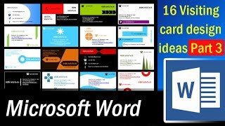 16 Visiting card design ideas in MS Word Part 3   Microsoft Word Tutorial