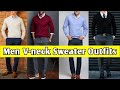 V-Neck Sweater Combination Ideas For Men #menfashion | by Look Stylish