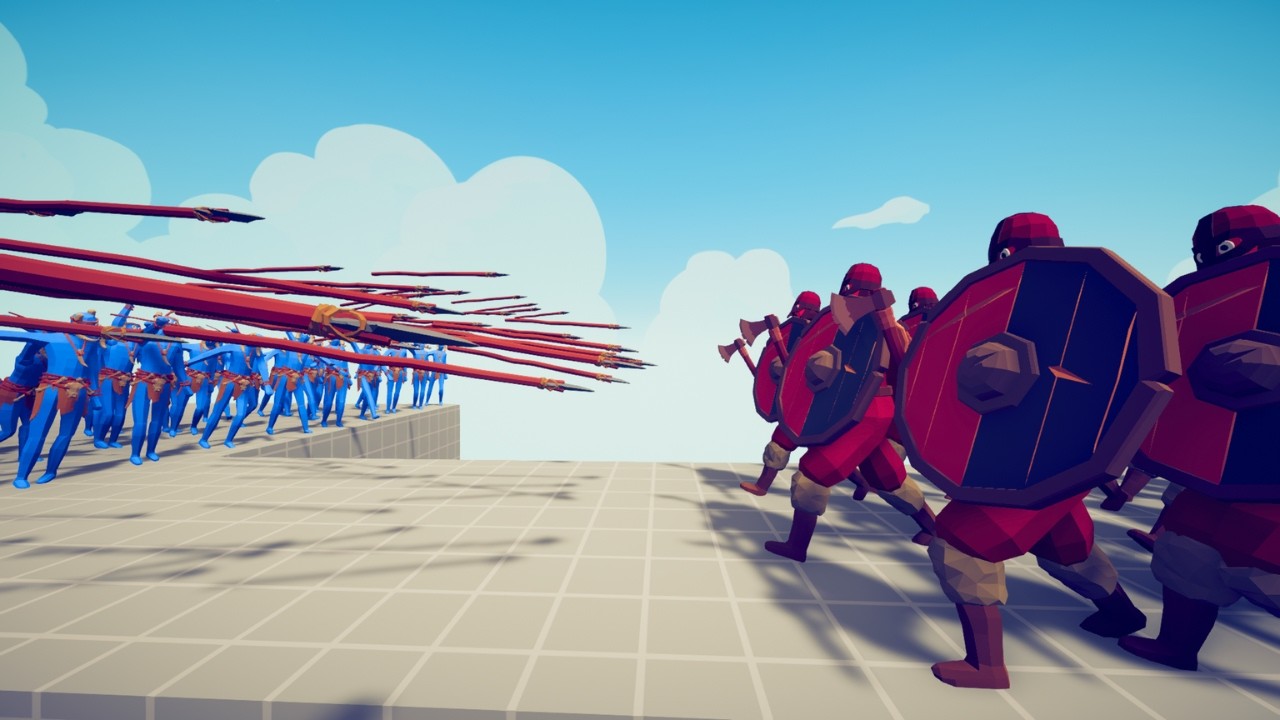 50x ELITE SPEAR THROWER BRIDGE vs 200x SHIELD UNITS - TABS | Totally Accurate Battle Simulator