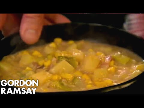 Smoky Bacon Sweetcorn & Potato Soup Paired With Cheese Biscuits | Gordon Ramsay