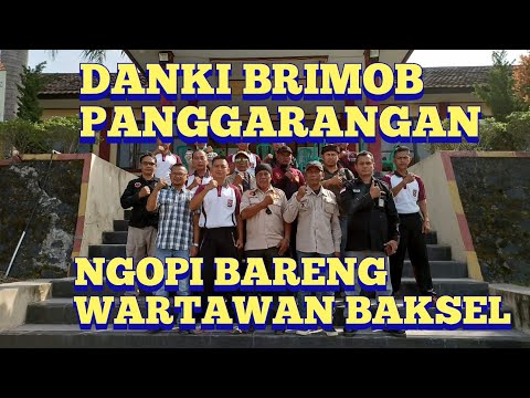 DANKI BRIMOB PANGGARANGAN NGOPI DAN EKSIBISI MENEMBAK DENGAN WARTAWAN BAKSEL