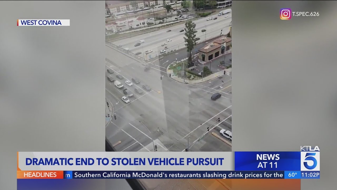 SoCal stolen vehicle pursuit ends in dramatic crash - YouTube