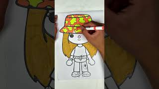 Coloring a Cute Toca Boca Character with Markers. #shorts #fyp #coloring #drawing #art #markers