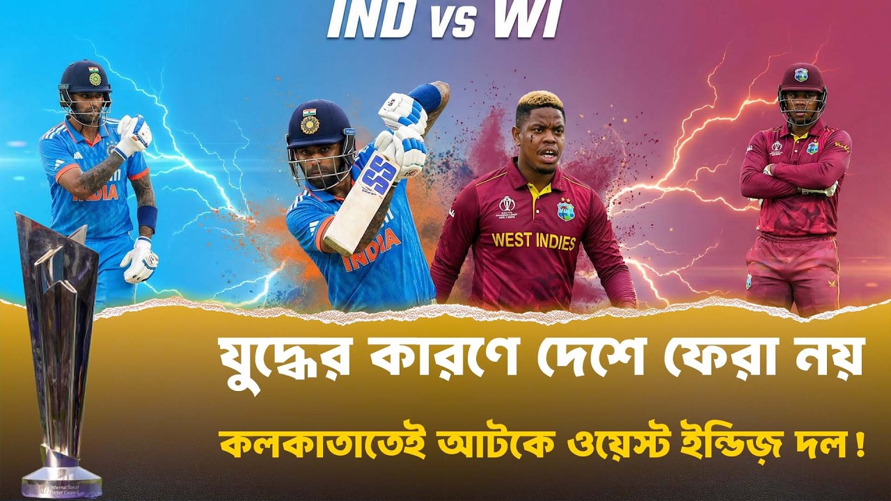 যুদ্ধের জেরে কলকাতায় আটকে West Indies! দুবাই রুট বন্ধ, দিল্লিতে Zimbabwe দল | T20 World Cup 2026