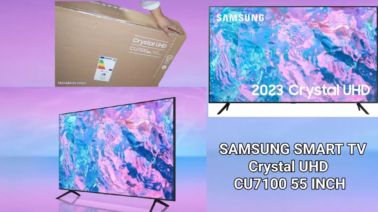 Samsung CU7100 Crystal 4K TV Unboxing + Setup in 2024 | 55 INCH Samsung ...