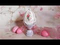 Blush pink Easter decor - how to decorate styrofoam egg for Easter - DIY