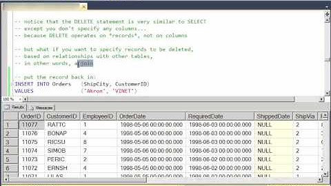 The DELETE statement in SQL