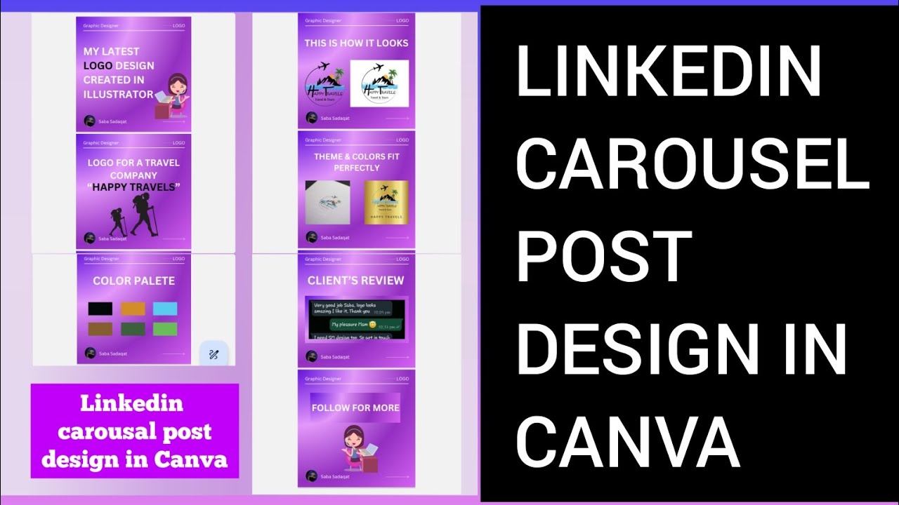 Linkedin carousel post design in canva | canva design tutorial # ...