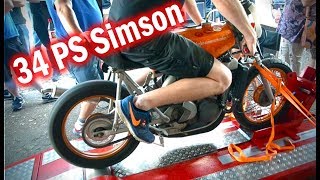 34 PS Simson 125ccm - Leistungsprüfstand 