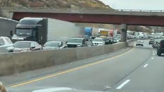 interstate i-80 Parleys Canyon closed due to semi crash fire