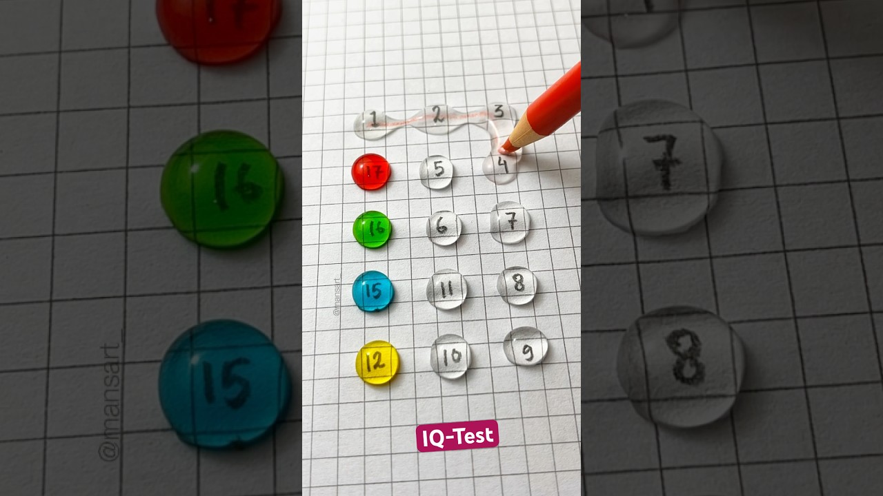 Draw a Checkered Path With Numbers 1 and 17? 