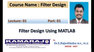 Filter Design Using MATLAB | Program and Simulation| Dr.S.Rajeshbabu | #EEE #KCET