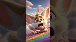 Crossing the Rainbow Cloud Bridge  #RainbowBridge #SkyAdventure #CuteAnimation #MagicalJourney