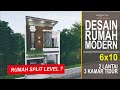 Desain Rumah Modern Split Level di Lahan 6x10