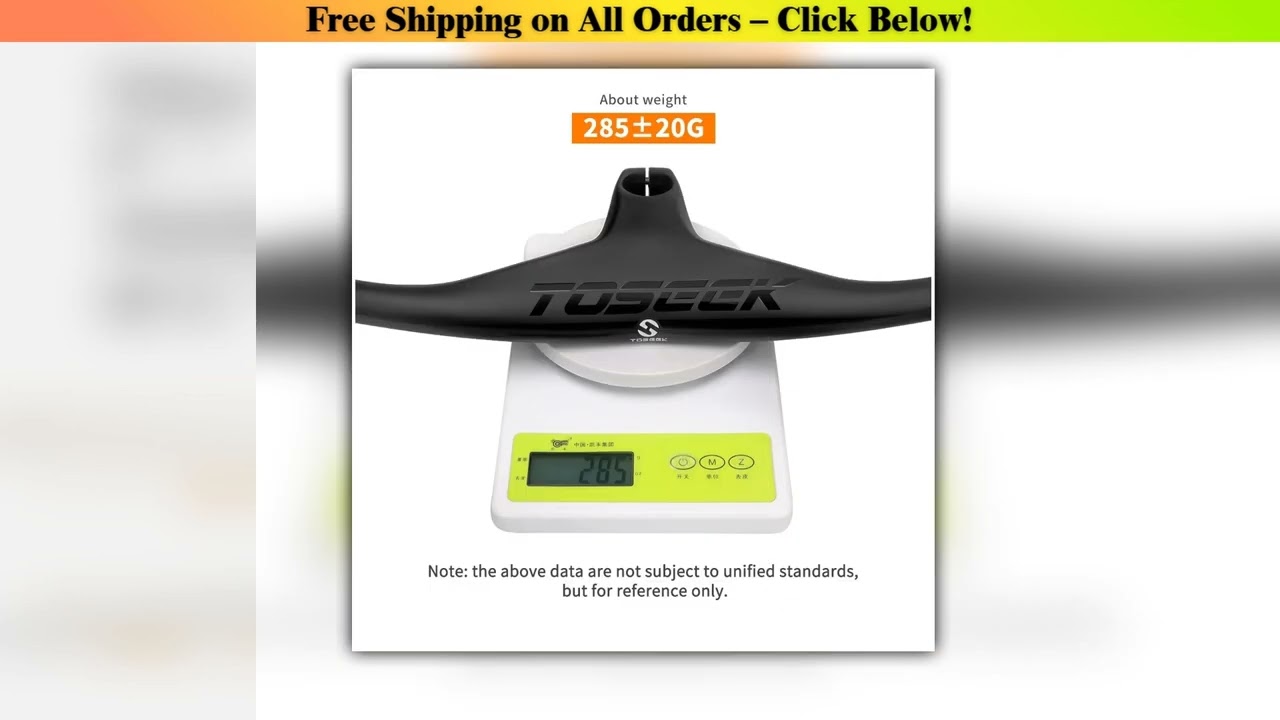 TOSEEK Bicycle MTB Handle Bar Carbon Fibre Bike Mountain Integrated Handlebar and Stem -17 Degree