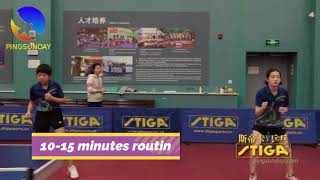 How Chinese kids warm up in table tennis
