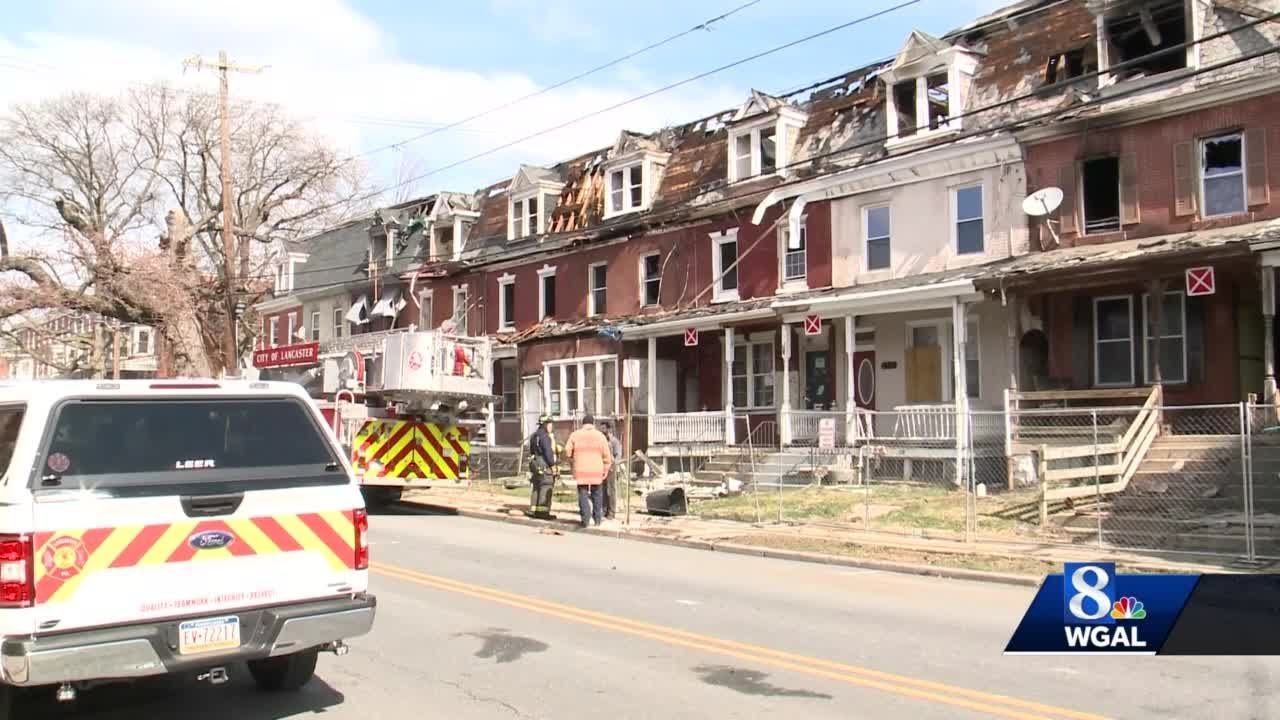 10 rowhomes in Lancaster damaged by fire - YouTube