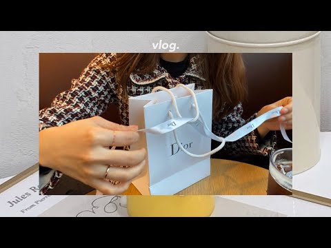 [VLOG] 생일선물 언박싱 (케네스레이디 트위드세트 등) , 청담동 정식당 런치 5코스, 가족 생일파티 