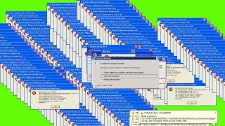 GREEN SCREEN Windows Error   VIRUS ERROR    FOOTAGE   SOUND