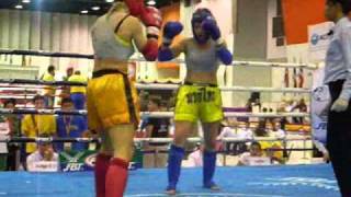 Valentina Shevchenko (Peru) VS Anna Wilberg (Finland). World Muay thai championship 2010