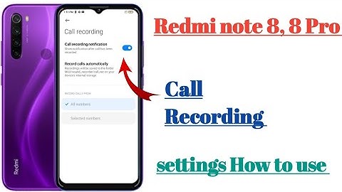 Redmi note 8, 8 Pro call Recording settings features || How to use