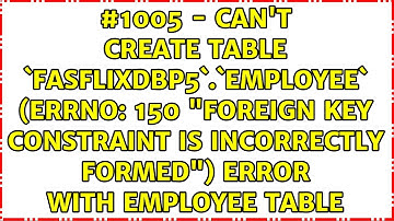 150 "Foreign key constraint is incorrectly formed") error with employee table