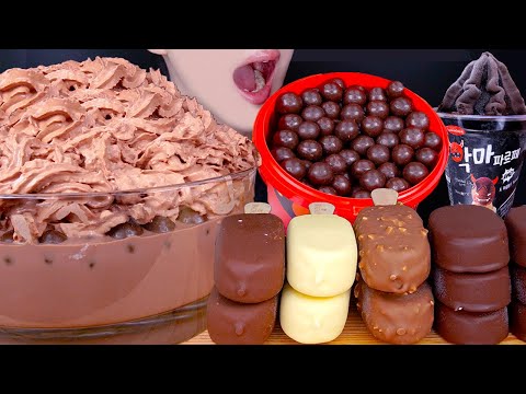 ASMR MALTESERS CHOCOLATE MILK MAGNUM ICE CREAM NUTELLA M&MS DESSERT MUKBANG 몰티져스 먹방 咀嚼音EATING SOUNDS