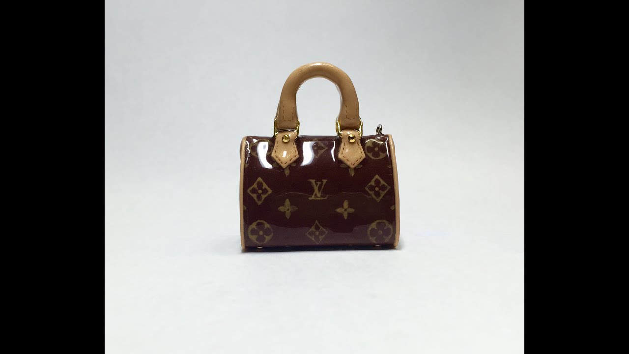 Making Miniature Louis Vuitton Bag with Polymer Clay(폴리머클레이로 미니어쳐 루이비통 가방 만들기) - YouTube