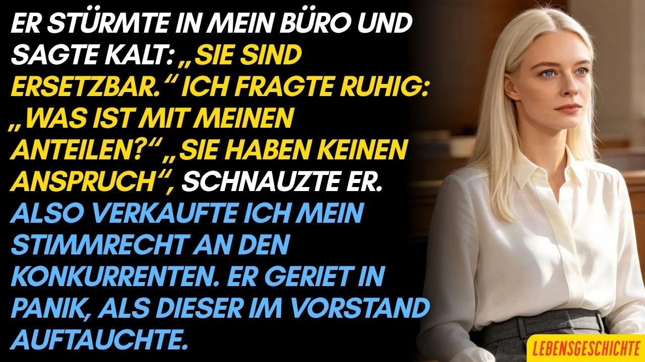 Als Gregor Faller mein Büro ohne Klopfen aufstieß und sagte: „Sie sind ersetzbar, Melanie“, saß ich noch am selben Schreibtisch, an dem ich fünfzehn Jahre lang seine Fehler ausgebügelt hatte. Zehn...