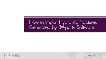 How to import Hydraulic Fractures Generated by 3rd Party Software