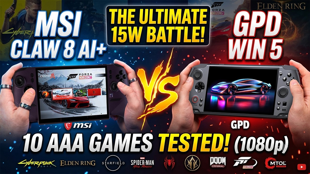 MSI Claw 8 AI+ vs GPD Win 5: The Ultimate 15W Battle - 10 AAA