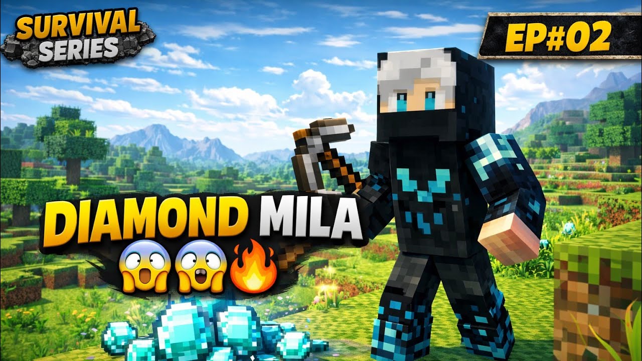 Minecraft Survival series episode 02|| I found a first diamond in ...
