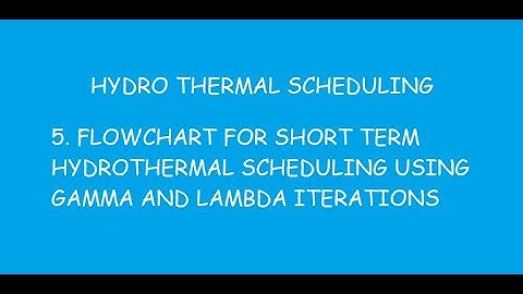 5  FLOWCHART FOR SHORT TERM HYDROTHERMAL SCHEDULING USING GAMMA AND LAMBDA ITERATIONS