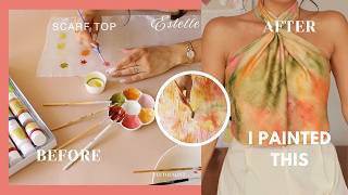 DIY Scarf Top From Scratch 🎨 I Painted My Own Fabric!