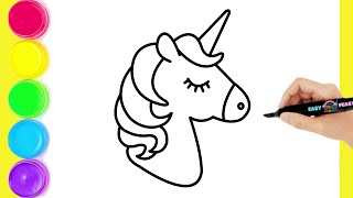 How to Draw Rainbow Unicorn Horse | Step by Step Drawing screenshot 3