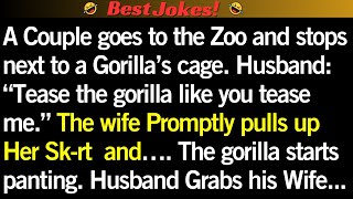 A Couple goes to the Zoo and stops next to a | #jokeoftheday