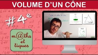 Calculer le volume d'un cône - Quatrième