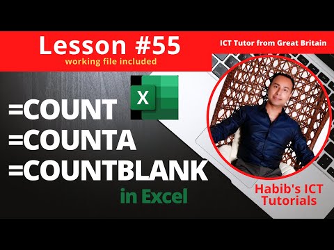 Lesson 55: COUNT function in Excel | COUNTA function in Excel | COUNTBLANK function in Excel