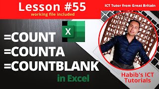 Lesson 55 Count Function In Excel Counta Function In Excel Countblank Function In Excel