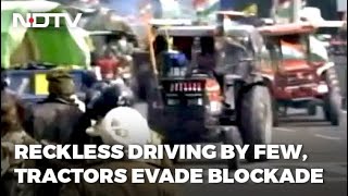 Farmers Protest: Tractors Drive Recklessly At Delhi's ITO As Farmers, Police Clash