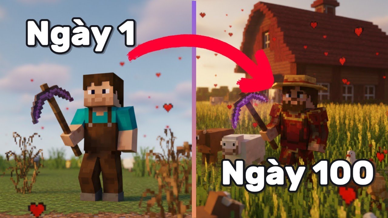 Tôi đã sống 100 ngày làm Nông dân trong Minecraft!
